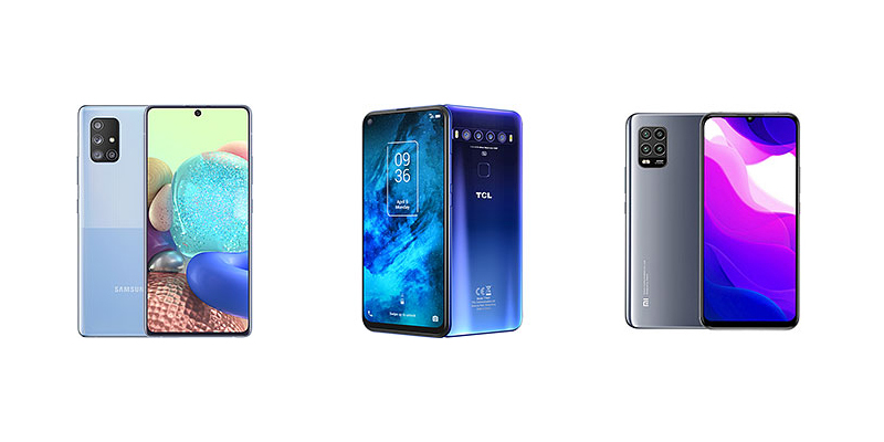 Samsung Galaxy A71 5G vs TCL 10 5G vs Xiaomi Mi 10 Lite: Comparaison des spécifications