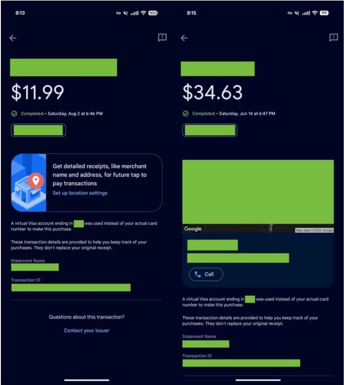 Google Wallet ajoute un emplacement précis en option pour les reçus détaillés et les informations de transaction améliorées